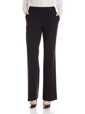 Calvin Klein Women's Real Black Classic Fit Flare Straight Leg Lux Suit Pants